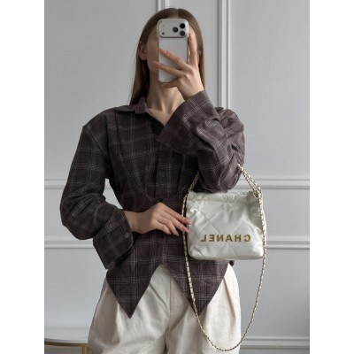Сумка жіноча клатч через плече Chanel 22 Mini Handbag Шанель білий 22 Міні