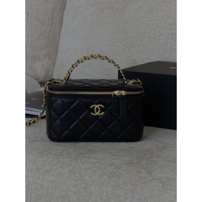 Женская сумка Chanel Vanity Logo Handle Premium черный кросс боди через плече Шанель