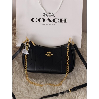 Жіноча сумка Coach Teri Shoulder Bag With Quilting чорний через плече Коуч Тері Жіноча сумка Coach Teri Shoulder Bag With Quilting чорний через плече Коуч Тері