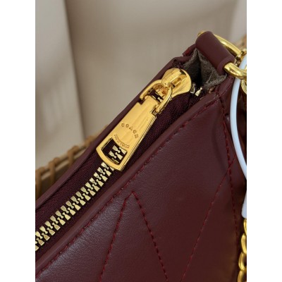 Сумка жіноча Coach Teri Shoulder Bag With Quilting бордовий через плече Коуч Тері