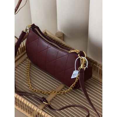 Сумка жіноча Coach Teri Shoulder Bag With Quilting бордовий через плече Коуч Тері