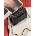 Клатч жіноча сумка Chanel Mini Lambskin Coco Charms Rectangular Classic через плече чорний Шанель маленька