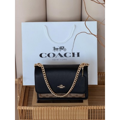 Сумка жіноча Coach Mini Klare Crossbody in Signature Canvas через плече чорно-бежевий Коуч Сумка жіноча Coach Mini Klare Crossbody in Signature Canvas через плече чорно-бежевий Коуч