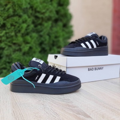 Adidas CAMPUS чорні( білі смужки), Розмір 36