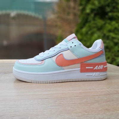 Nike Air Force 1 Shadow белые с бирюзой и пудрой, Размер 36 Nike Air Force 1 Shadow белые с бирюзой и пудрой, Размер 36