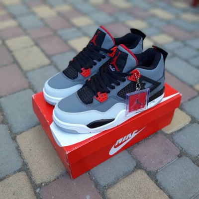 Air Jordan 4 Retro PSG Paris Saint Germain Сірі з червоним, Розмір 42