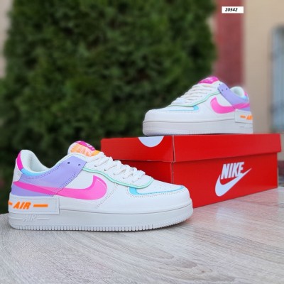 Nike Air Force 1 Shadow бежевые с малиной, Размер 39