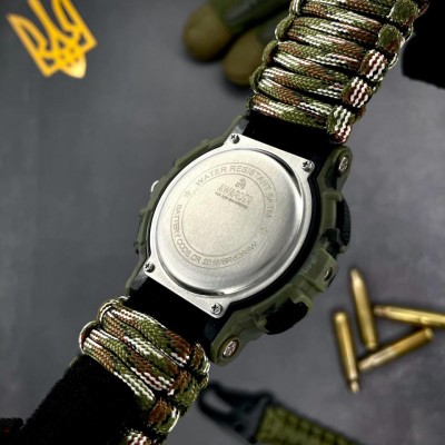 Awarder 005 Тризуб золото Camo Green Паракордовий ремінець Camo Green