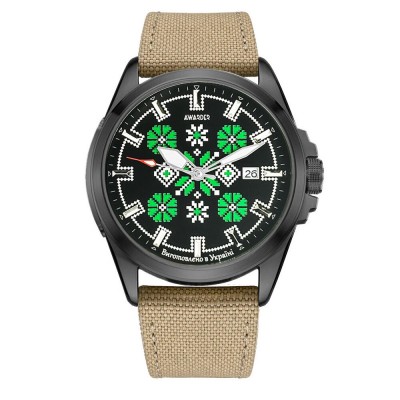 Awarder Embroidery Black-Green Khaki Automatic 10ATM Awarder Embroidery Black-Green Khaki Automatic 10ATM