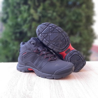 Adidas Climaproof HIGH Fur высокие черные с красным, Размер 41