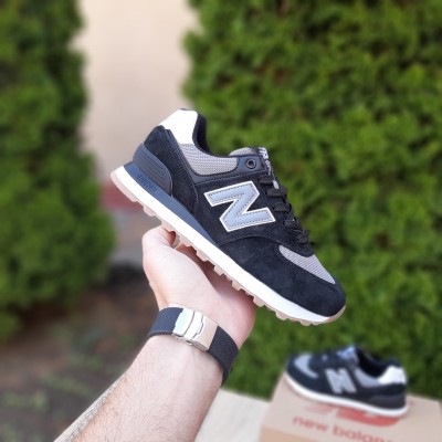 New Balance 574 чорні з сірим, Розмір 38