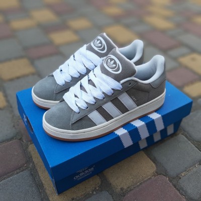 Adidas CAMPUS серые (белые полоски), Размер 44
