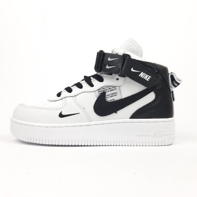 Nike Air Force 1 Mid Utility White Black белые с черным, Размер 37 Nike Air Force 1 Mid Utility White Black белые с черным, Размер 37