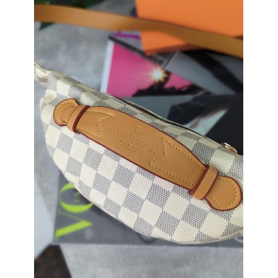 Жіноча бананка Луї Віттон Louis Vuitton бежева клітка, поясна бананка