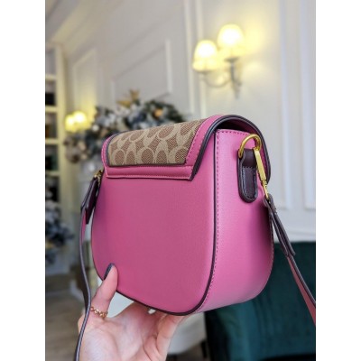 Жіноча сумка Coach рожевий моногам Коуч