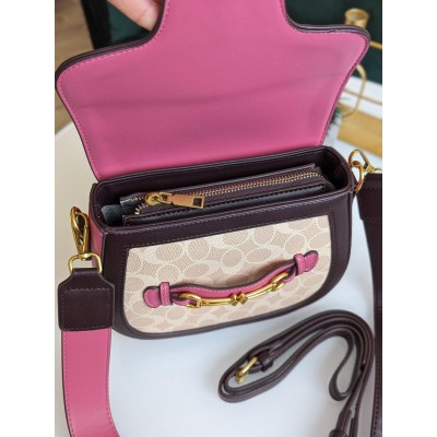 Жіноча сумка Coach рожевий моногам Коуч