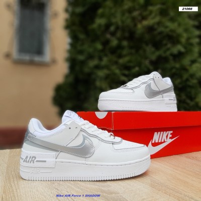 Nike AIR Force 1 SHADOW White Silver білі з сріблом, Розмір 38