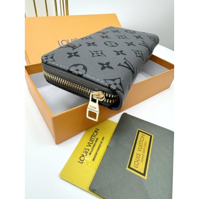 Мужской кошелек Louis Vuitton серый классик Луи Витон кошелек унисекс