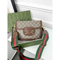 Сумка женская Horsebit 1955  Gucci  Гуччи коричневый мини