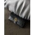 Жіночий гаманець Gucci чорний стьобаний подвійний Гччі