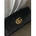 Жіночий гаманець Gucci чорний стьобаний подвійний Гччі