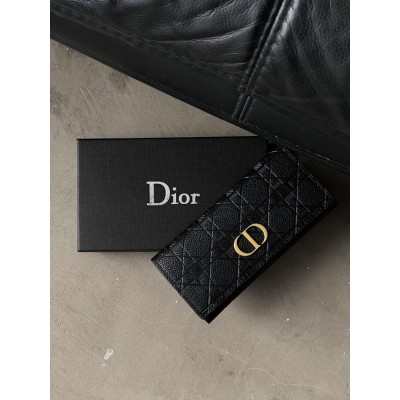 Жіночий гаманець Christian Dior чорний стьобаний подвійний Діор Жіночий гаманець Christian Dior чорний стьобаний подвійний Діор