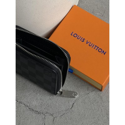 Гаманець Louis Vuitton жіночий чорний в клітці Луї Віттон міні