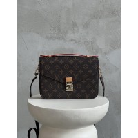 Cумка женская Луи Витон через плечо Louis Vuitton Medium Pochette коричневый + беж