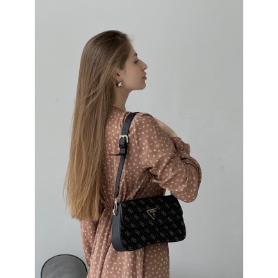 Сумка женская Guess багет черный Гесс
