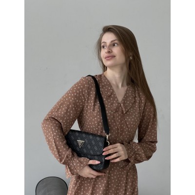 Сумка женская Guess багет черный Гесс