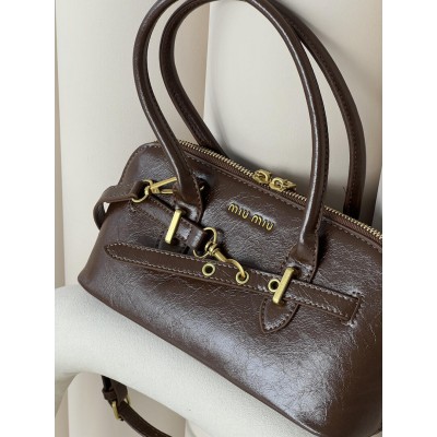 Сумка женская Miu Miu Aventure Nappa mini коричневый кросс боди Миу Миу