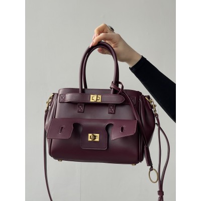 Сумка жіноча Balenciaga Bel Air Tote Bag - Premium бордовий золото середній Баленсіага Сумка жіноча Balenciaga Bel Air Tote Bag - Premium бордовий золото середній Баленсіага