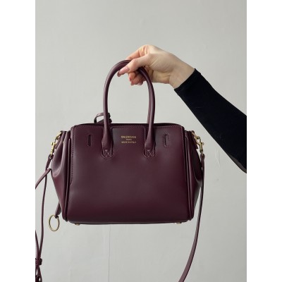 Сумка жіноча Balenciaga Bel Air Tote Bag - Premium бордовий золото середній Баленсіага