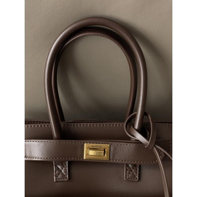 Сумка жіноча Balenciaga Bel Air Tote Bag - Premium коричневий золото середній Баленсіага