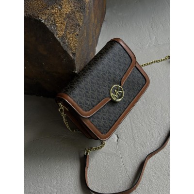 Сумка жіноча Michael Kors крос-боді коричневий Jessie Small Signature Crossbody Bag Майкл Корс