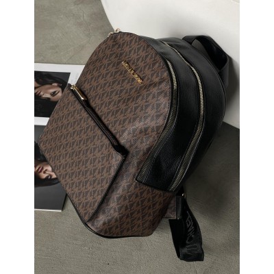 Жіночий рюкзак Michael Kors Kenly Medium Adina коричнево-чорний Мішель Корс