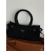 Жіноча сумка Prada Medium Suede Tote Bag через плече чорний Прада