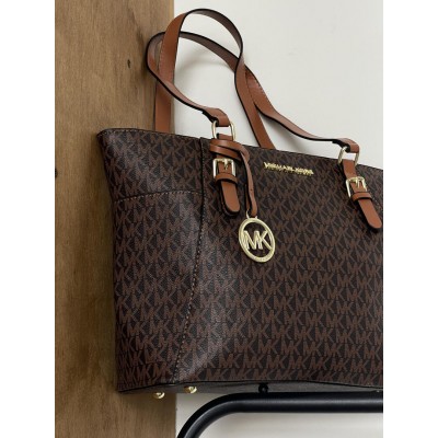 Сумка жіноча Майкл Корс коричневий шопер Michael Kors Charlotte Top Zip Tote Shoulder Bag шоппер