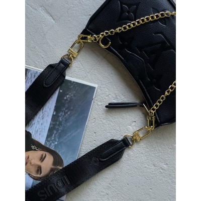 Жіноча сумка Louis Vuitton Bolsa Easy Pouch On Strap чорний клатч через плече