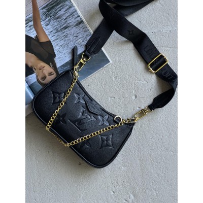 Жіноча сумка Louis Vuitton Bolsa Easy Pouch On Strap чорний клатч через плече Жіноча сумка Louis Vuitton Bolsa Easy Pouch On Strap чорний клатч через плече