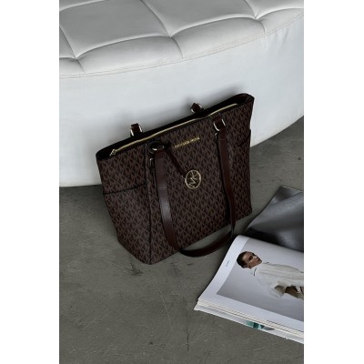 Сумка жіноча Майкл Корс шоколадний шопер Michael Kors Charlotte Top Zip Tote Shoulder Bag шоппер Сумка жіноча Майкл Корс шоколадний шопер Michael Kors Charlotte Top Zip Tote Shoulder Bag шоппер