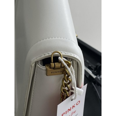 Жіноча сумка Pinko Love Round Click Classic білий крос боді Пінко