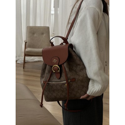 Жіночий коричневий рюкзак Coach Kleo Backpack Коуч Клео