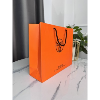 Фирменная упаковка средний пакет Hermes упаковка на подарок. Подарочная брендовая упаковка Гермес