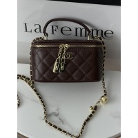 Сумка жіноча клатч Chanel Classic Lambskin шоколадний Шанель барило