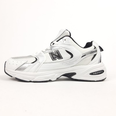 New Balance 530 білі з чорним та сріблом, Розмір 41 New Balance 530 білі з чорним та сріблом, Розмір 41