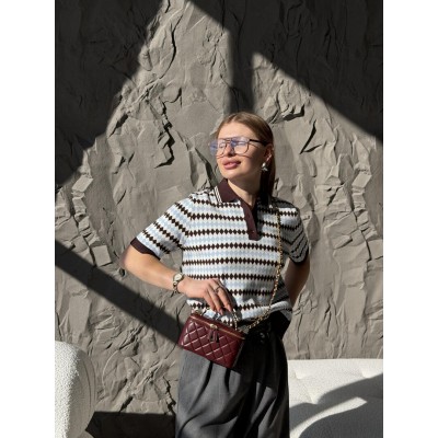 Женская сумка Chanel Vanity Logo Handle Premium бордовый кросс боди через плече Шанель