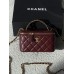 Женская сумка Chanel Vanity Logo Handle Premium бордовый кросс боди через плече Шанель