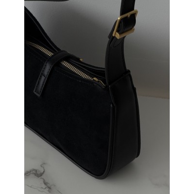 Жіноча сумка Yves Saint Laurent Le 5 A 7 YSL чорний замшевий Ів Сен Лоран
