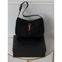 Жіноча сумка Yves Saint Laurent Le 5 A 7 YSL чорний замшевий Ів Сен Лоран